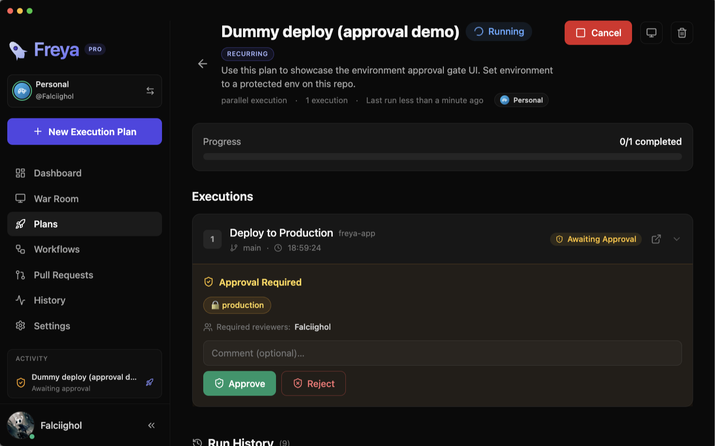 Execution plans in Freya